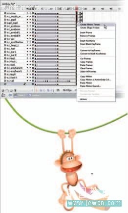 Flash cs3鼠绘教程：绘制一只可爱猴子的动画技巧介绍