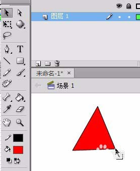 flash CS6怎么制作一个三角形变成长方形的动画?