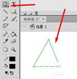 flash CS6怎么制作一个三角形变成长方形的动画?