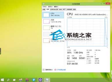 Win10任务管理器性能小窗口模式查看性能信息教程