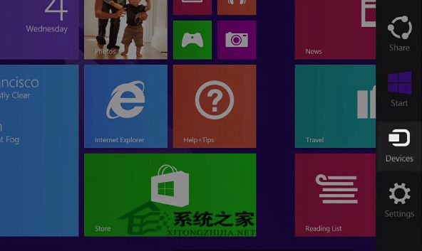 Win8系统右侧滑出的“设备”超级按钮如何使用